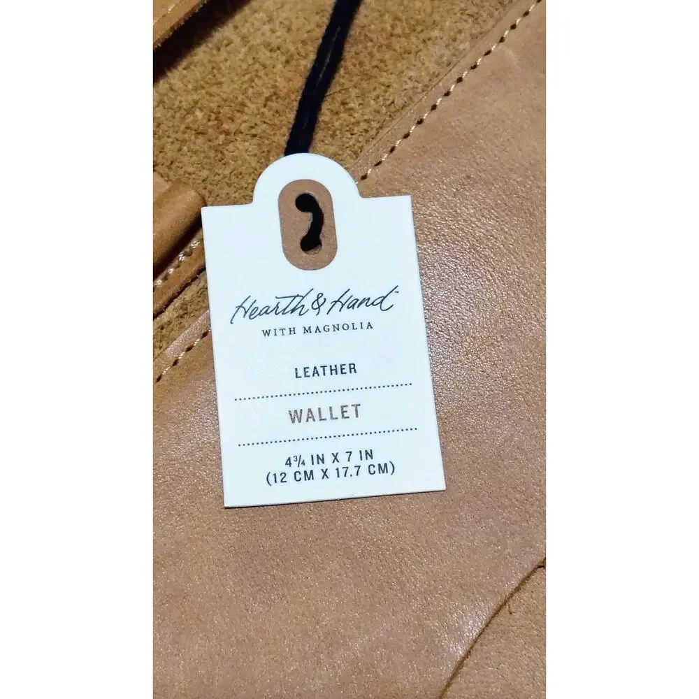 Brown Genuine Leather Credit Card Checkbook Wallet Fold Over Flap New With Tags